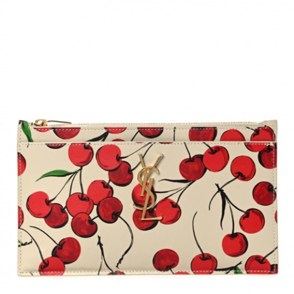 SAINT LAURENT YSL | Cherry 🍒 Monogram Pouch